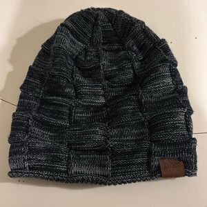 🍁💐Charcoal Gray and Black Knitted Beanie Hat